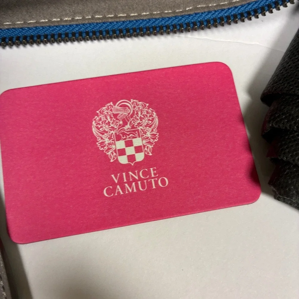 Vince Camuto Purse Blue Leather Handbag with dust bag Old‎ Money Quiet Luxury